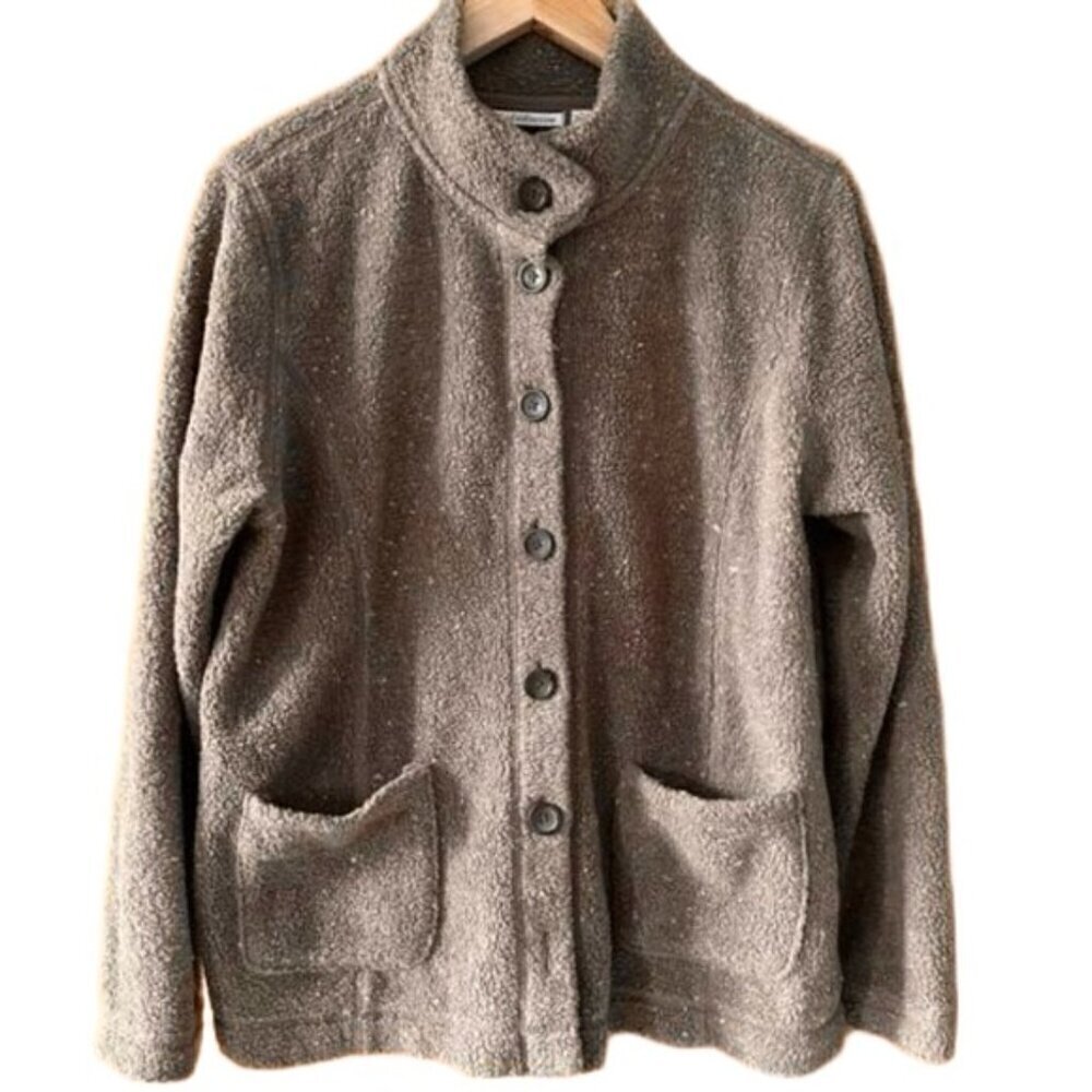 Croft & Barrow Chunky Fleece Shacket Oatmeal - Large